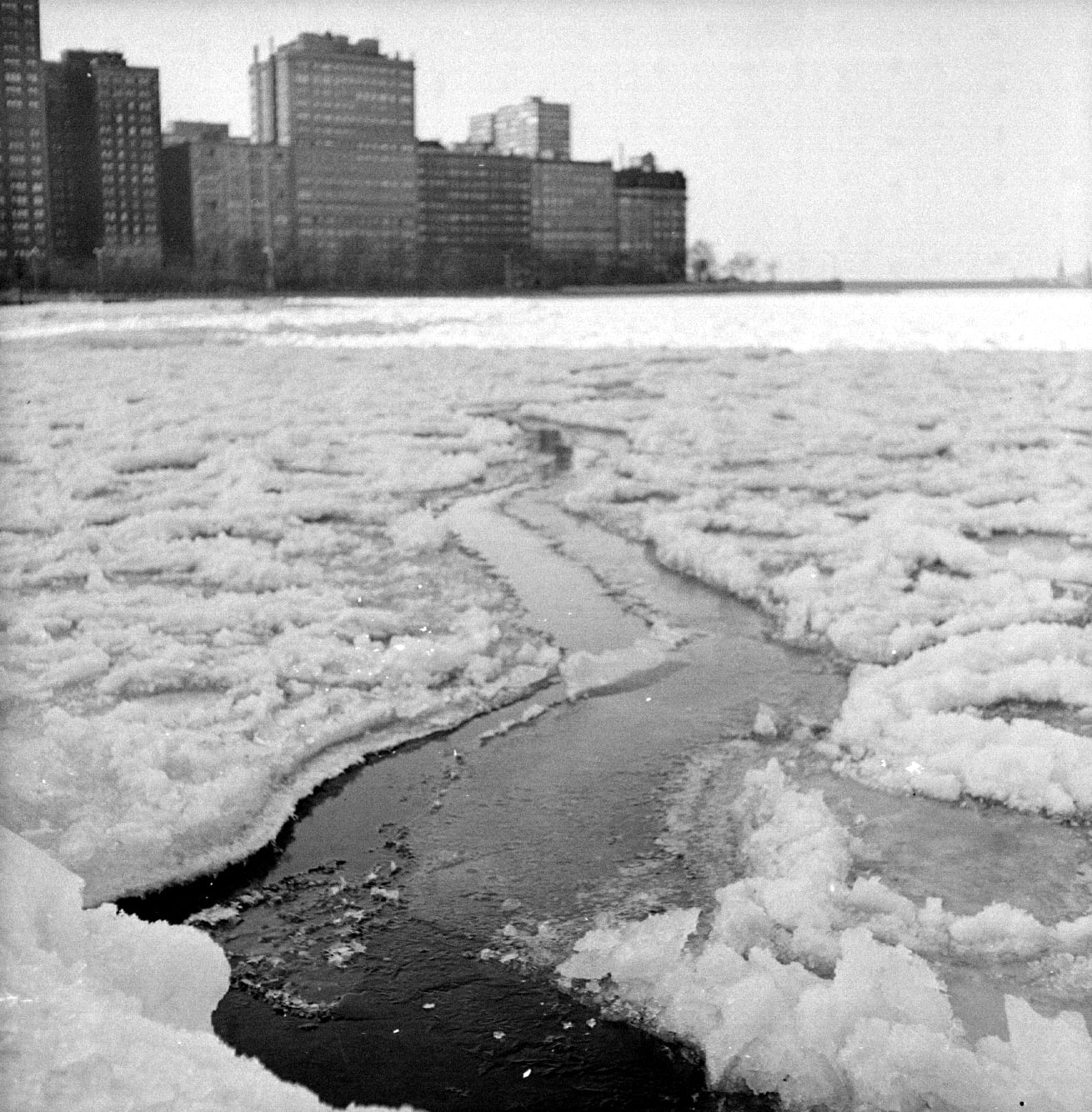 frozen Lake Michigan Oak St Beach, Chicago Chicago, 1950, Chicago
